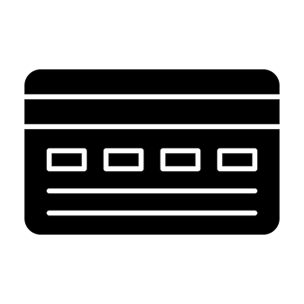 Photo credit card glyph solid black illustration