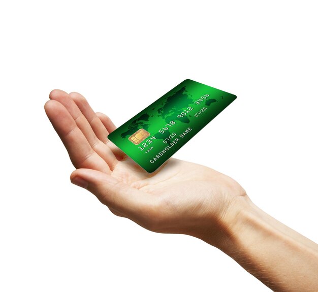 Photo credit card in a hand