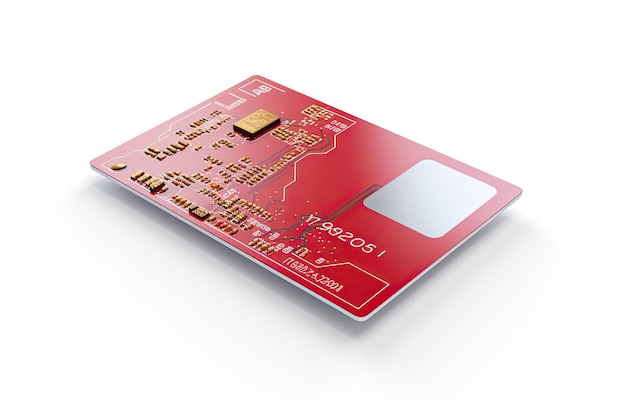 Photo credit card isolated on a white background 3d render image