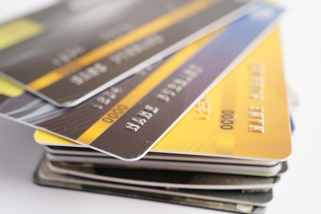 オンラインショッピングセキュリティファイナンスビジネスコンセプトのクレジットカード