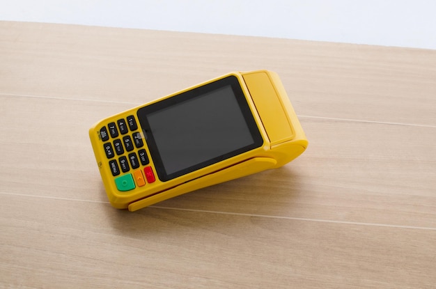 Credit card payment machine. pos terminal and bank card.\
concept of payments, money purchases.