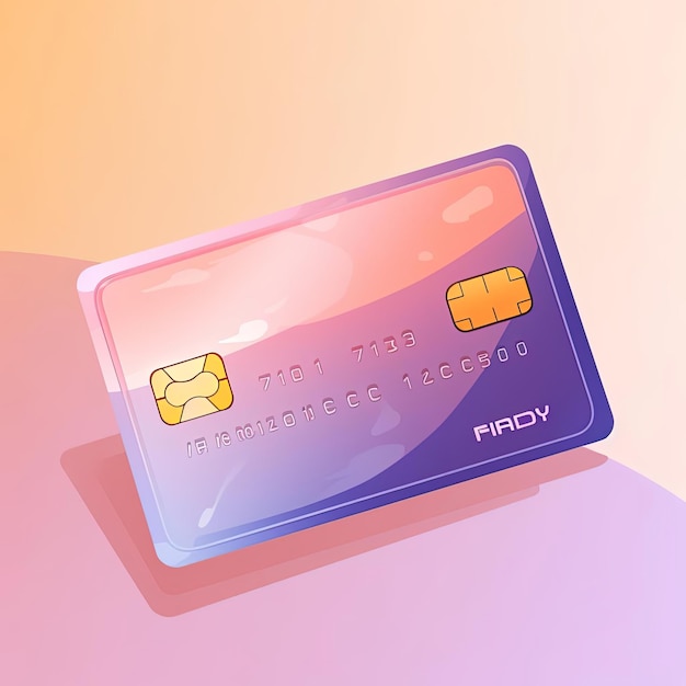 Photo a credit card on a pink background