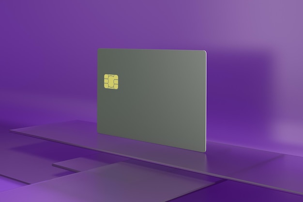 Credit card right side on glass background