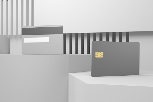 Credit Card V.2 Side View In White Background