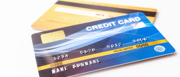 credit card on white 