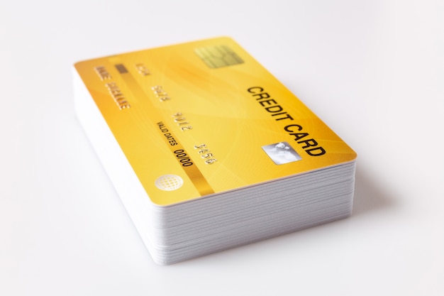 Credit cards mockup on white.