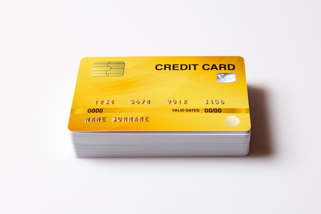 Credit cards on white