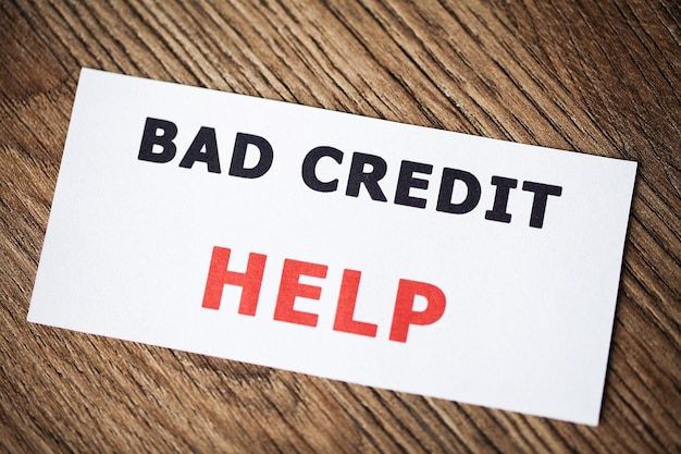 Credit concept Bad credit written on white card