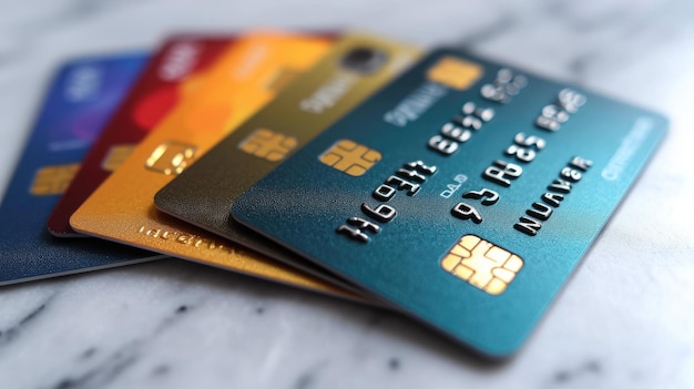 Credit or debit Cards on white background Money Concept