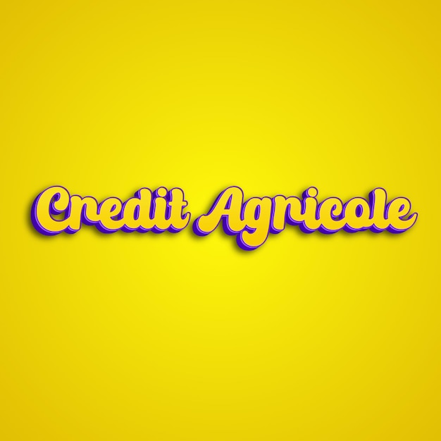 Creditagricole typography 3d design yellow pink white background photo jpg