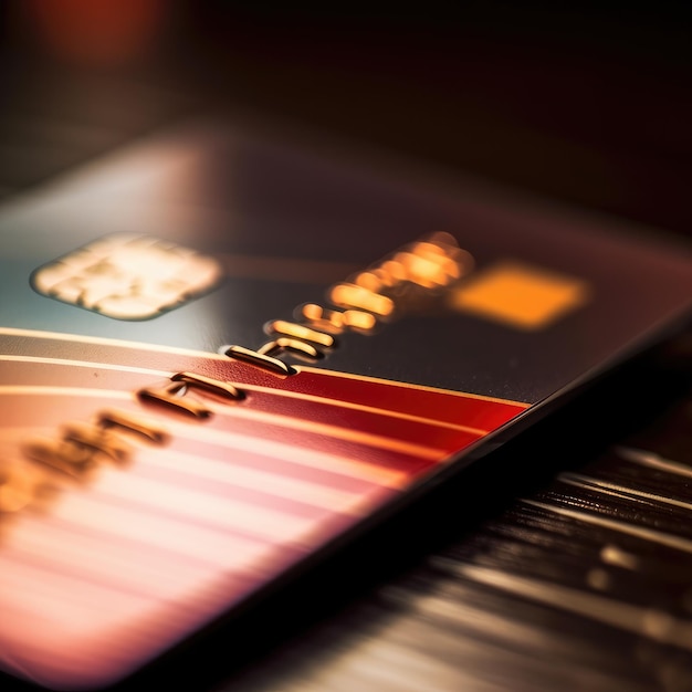 Creditcard close-up met selectieve focus op achtergrond Generatieve AI