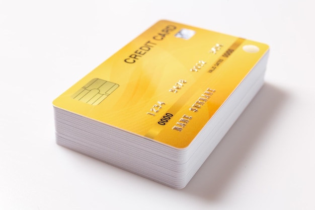 Creditcardsmodel op witte achtergrond