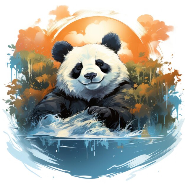 Creëer een aangename panda die een warme knuffel geeft