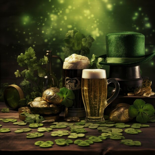 Creëer een Ierse achtergrondontwerp voor St. Patrick's Day.