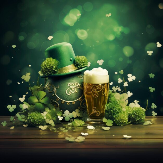 Creëer een Ierse achtergrondontwerp voor St. Patrick's Day.