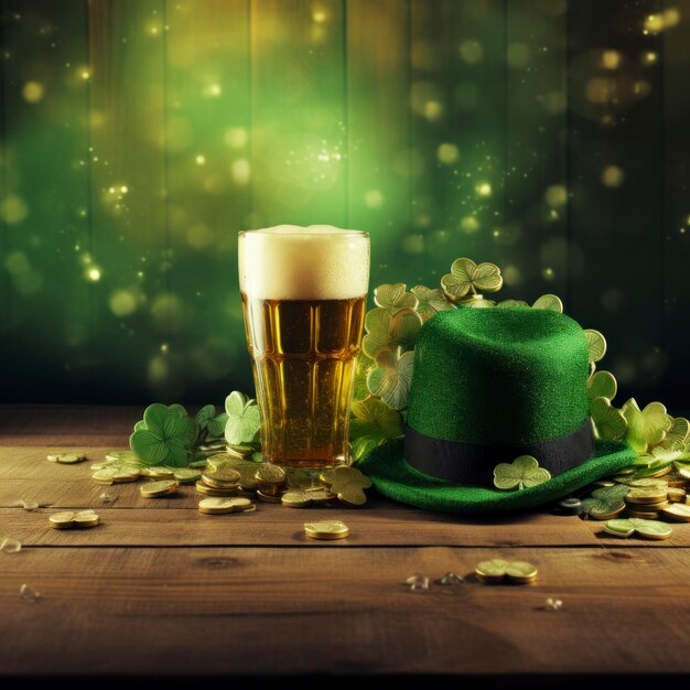 Creëer een Ierse achtergrondontwerp voor St. Patrick's Day.