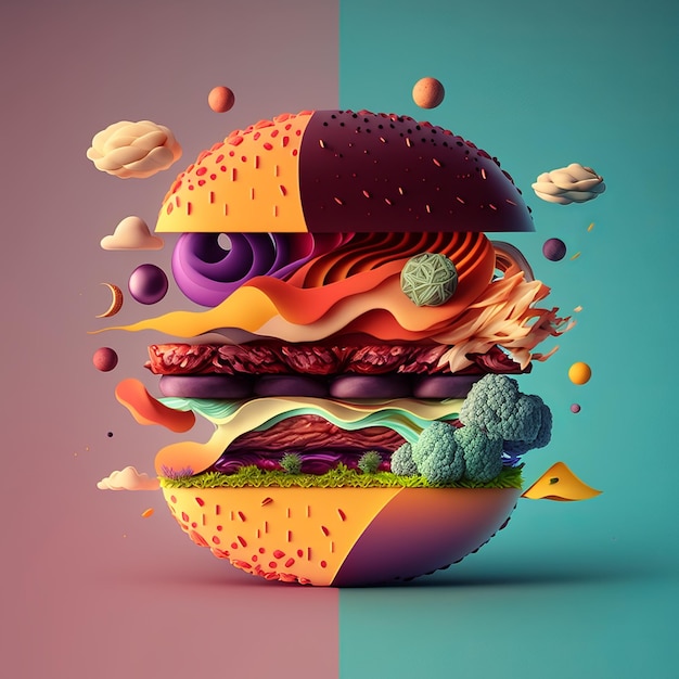 Creëer uw perfecte hamburger eindeloze mogelijkheden in onze illustraties ai generatief