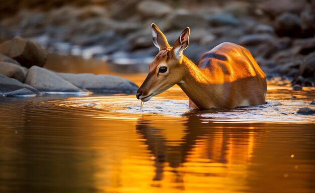 Creekside Sip Young Antelope Drinking Water