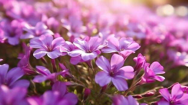 Creeping phlox flower beautifully bloomed with natural background generative ai