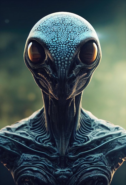 A creepy alien invader from an alien planet The concept of an alien from an alien planet