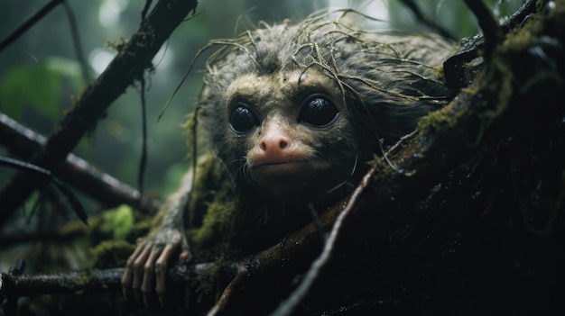 雨のジャングルの不気味な生き物