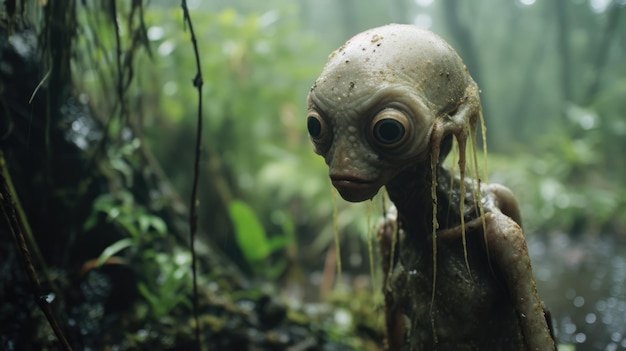 雨のジャングルの不気味な生き物