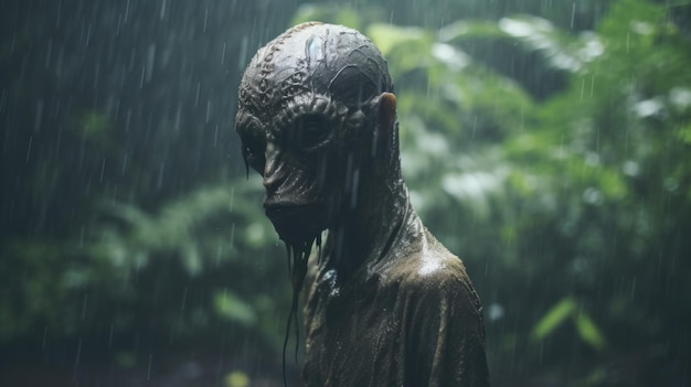 雨のジャングルの不気味な生き物