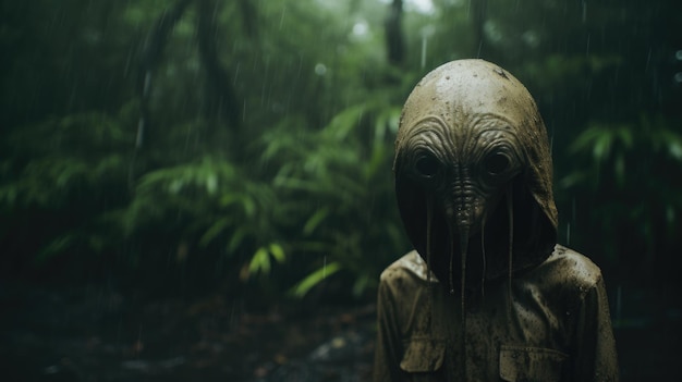 雨のジャングルの不気味な生き物