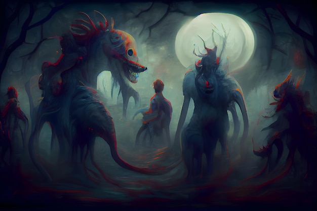 Creepy fantastic nightmare alien creatures neural network generated art