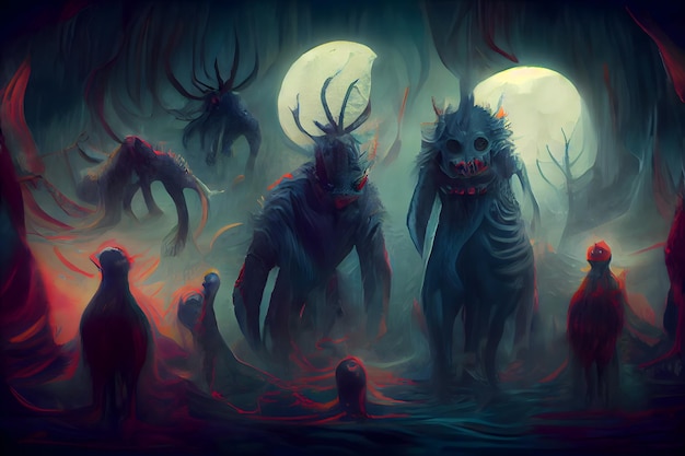 Creepy fantastic nightmare alien creatures neural network generated art