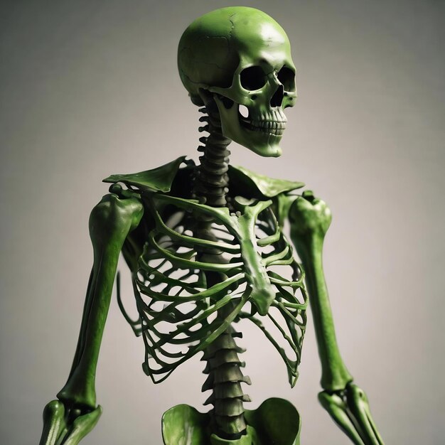 Creepy green skeleton