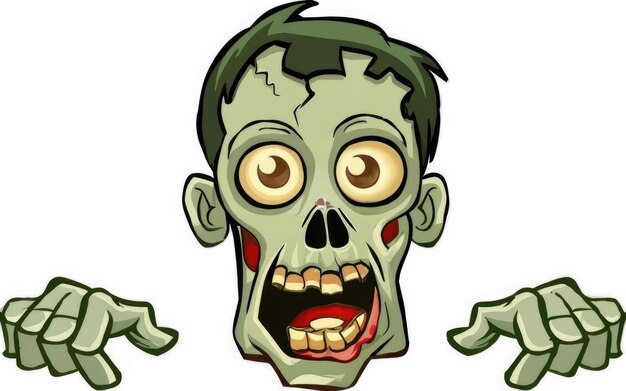 Photo a creepy green zombie in cartoon