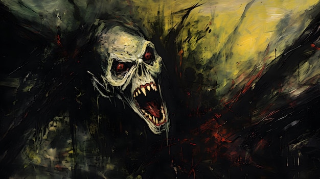 Photo creepy horror scene illustration background wallpaper design