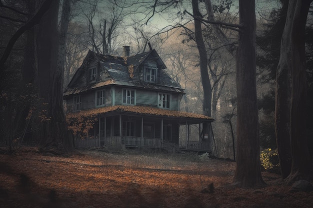 Creepy old hunter house Generate Ai