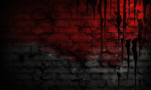 不気味な赤い壁の背景ハロウィン背景写真コンセプト ジェネレーティブ AI