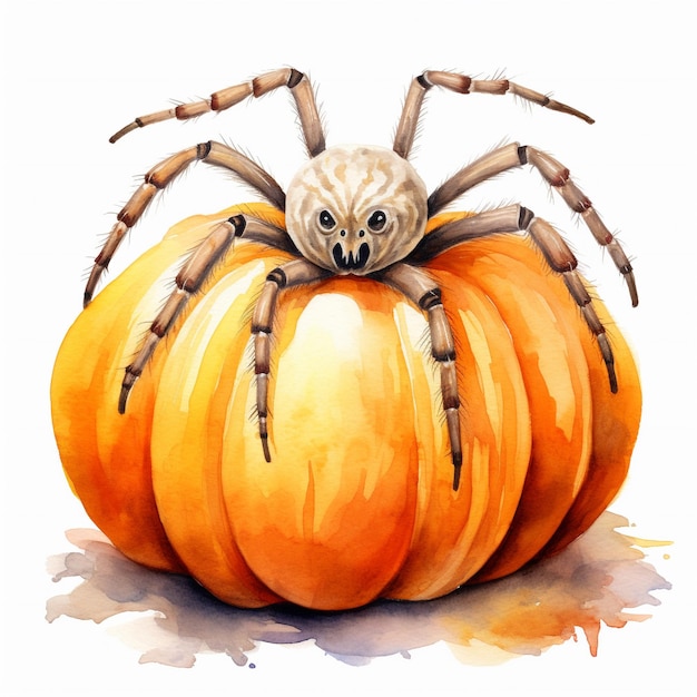 Creepy Spider on Pumpkin