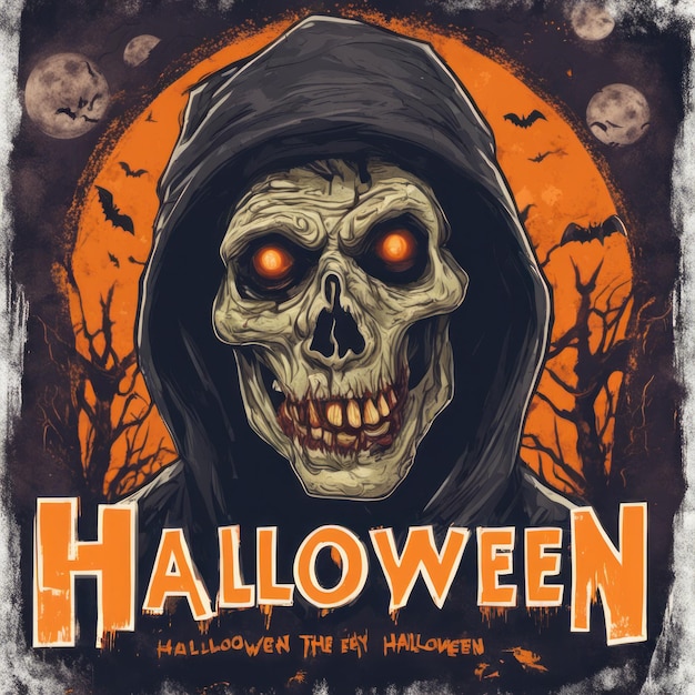 Photo creepy and spooky retro style halloween background