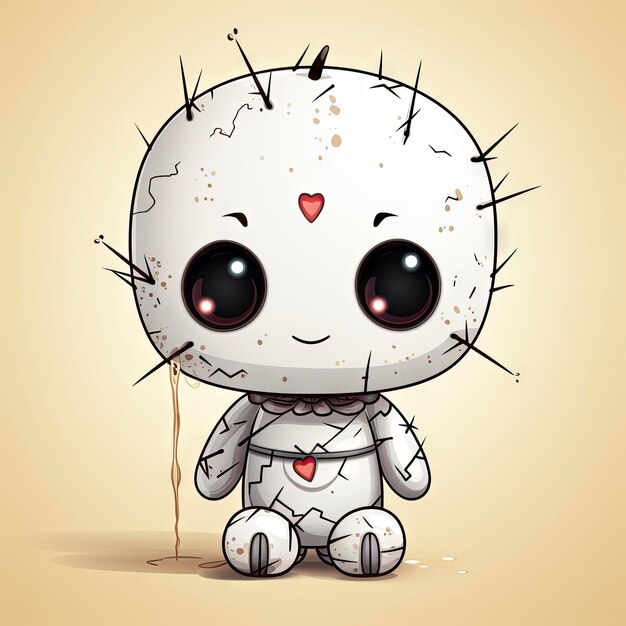 Creepy voodoo doll isolated on plain background