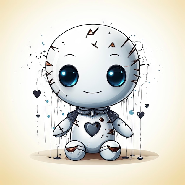 Creepy voodoo doll isolated on plain background