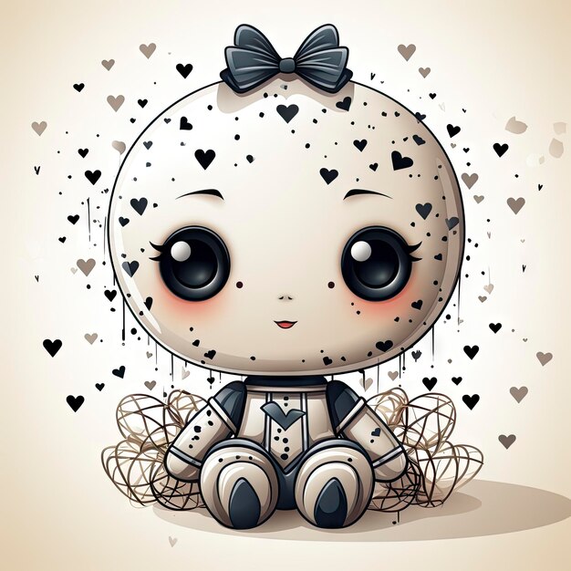 Creepy voodoo doll isolated on plain background