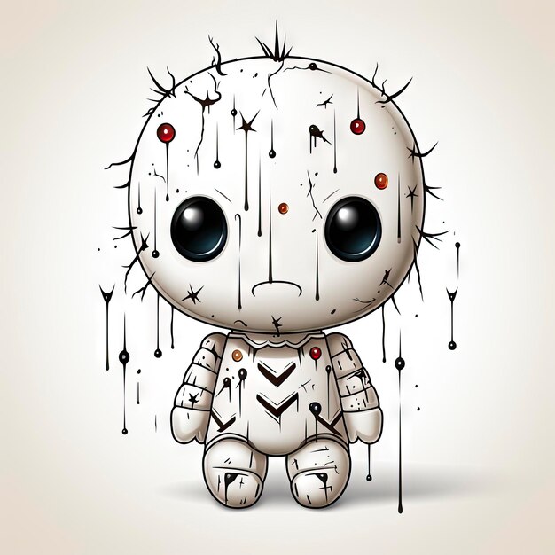 Creepy voodoo doll isolated on plain background