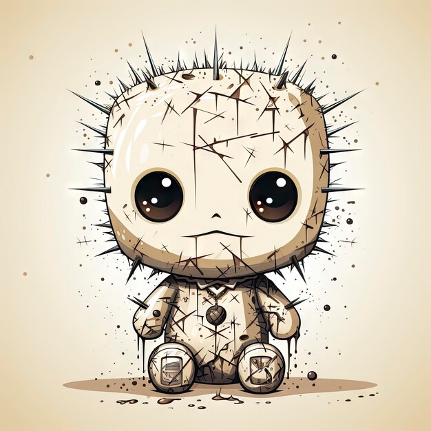 Creepy voodoo doll isolated on plain background