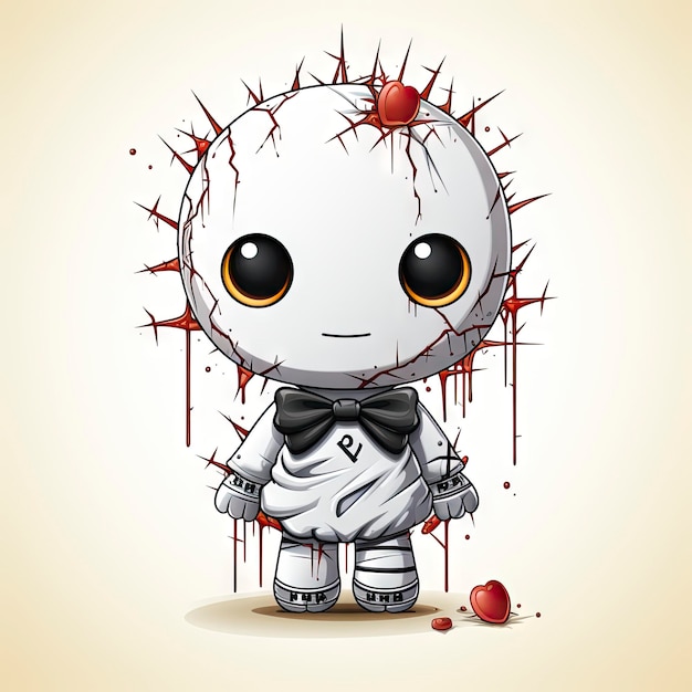 Creepy voodoo doll isolated on plain background