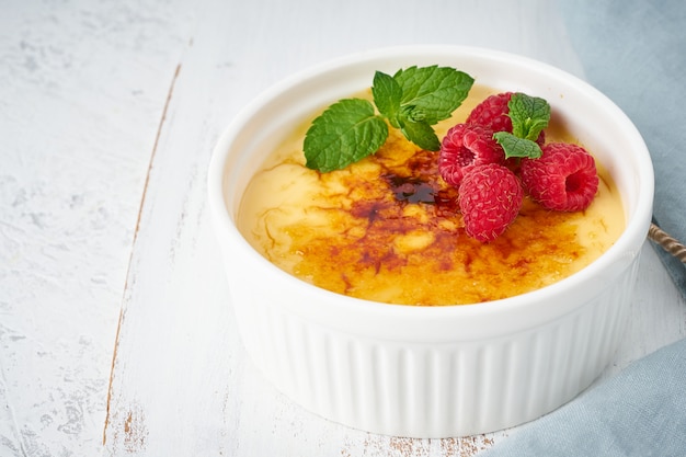 Crema catalana, Spanish dessert with berries