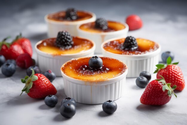 Creme brulee bessenvoer Genereer Ai