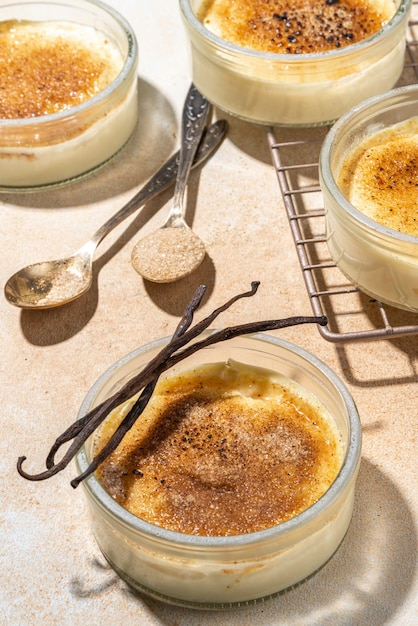 Foto crème brulee dessert