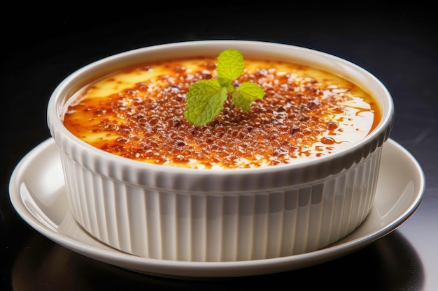 Creme Catalana a Spanish version of creme brulee flavored with citrus zest and cinnamon