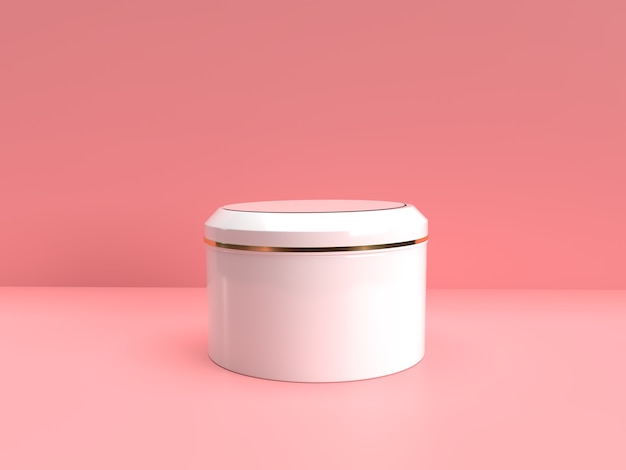 Crème doos met roze achtergrond klaar voor mockup