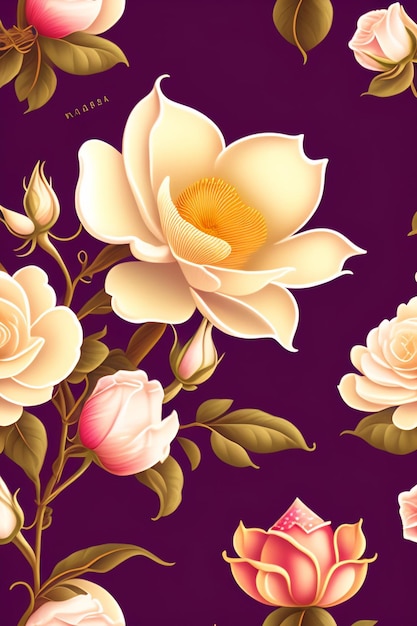 crème doos ontwerp vector illustratie realistische gedetailleerde 8k bloemmotief magnolia roos