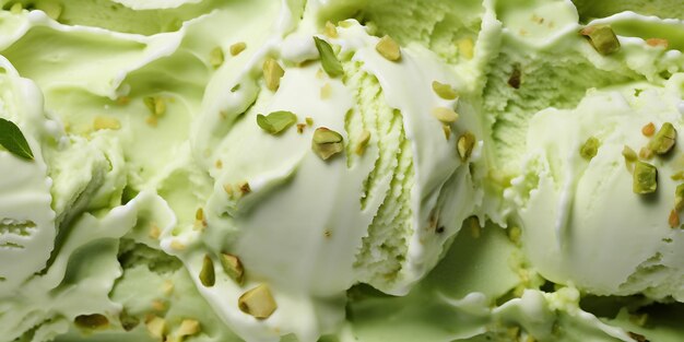 Foto crème met pistachenoten van bovenaf